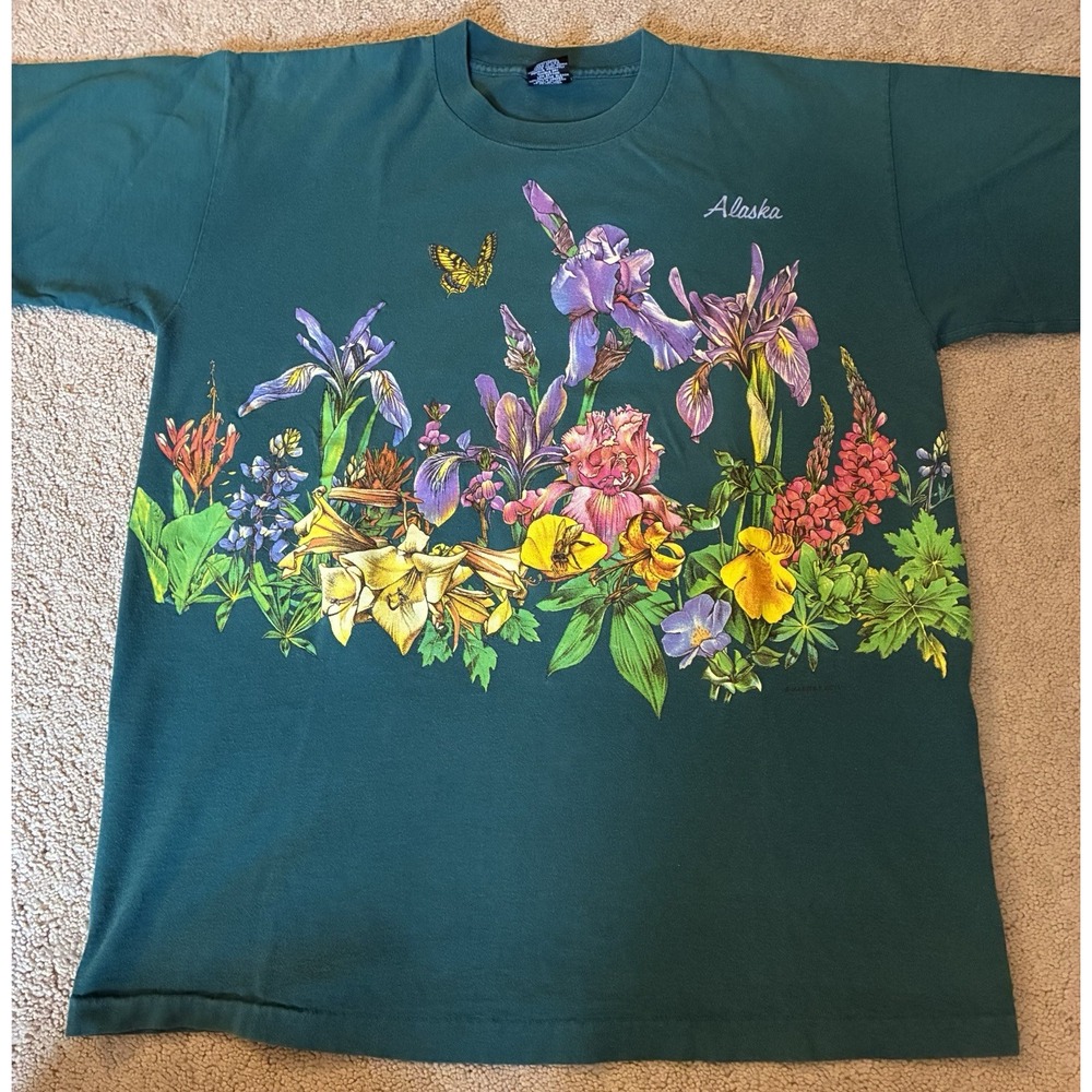Vintage Alaska AOP Flower Graphic Shirt